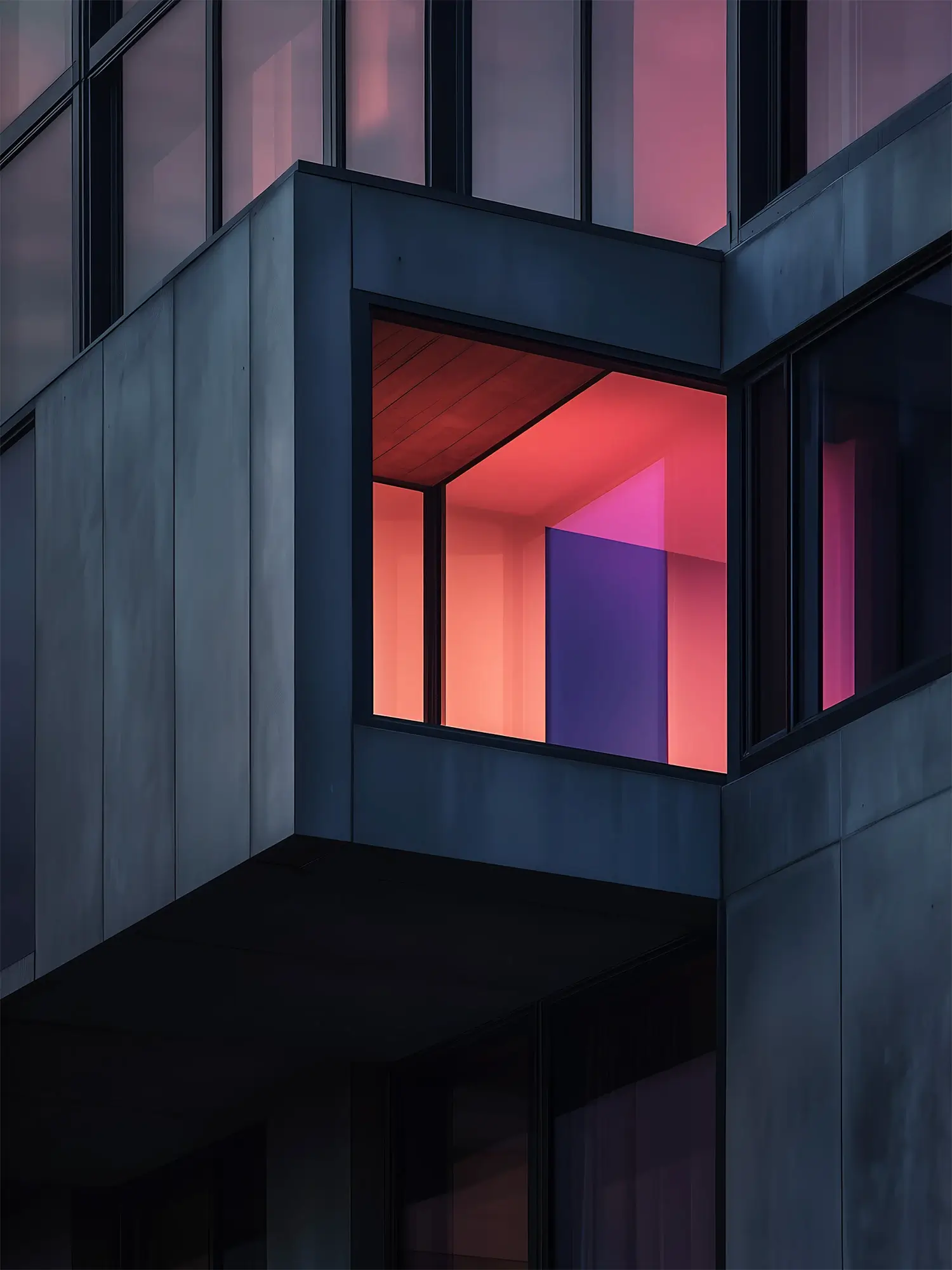 A lit window